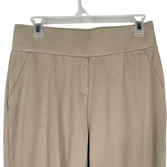 Tapata Beige Tan Neutral Pull On Stretch Knit 19 Inch Inseam Capri Pants SZ M - Picture 5 of 9